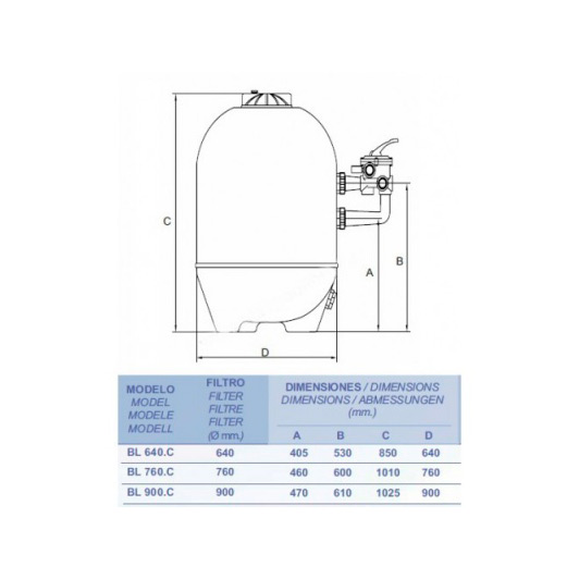Фильтр песочный Kripsol Balear BL640 (с бок вент)