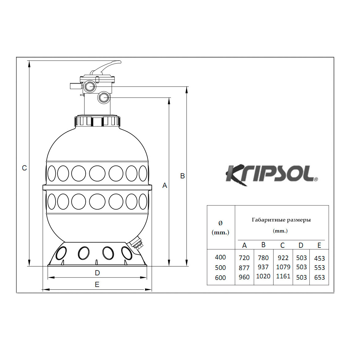 Фильтр песочный Kripsol Granada GT606 (с верх вент)