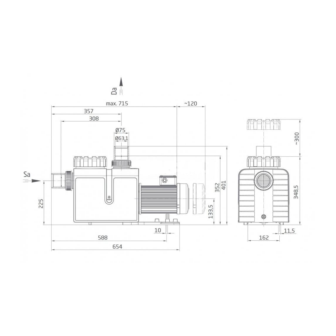 Насос с префильтром Speck Badu Profi 22 220В