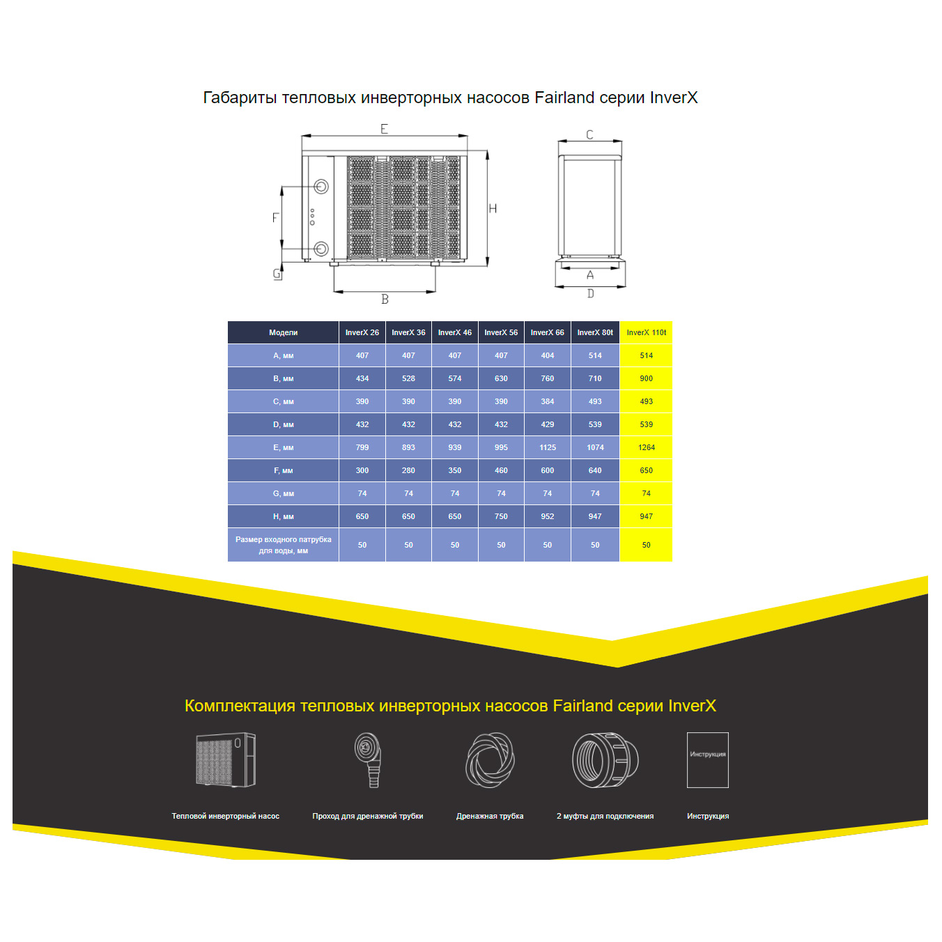 Тепловой насос Fairland InverX 110t 40 кВт