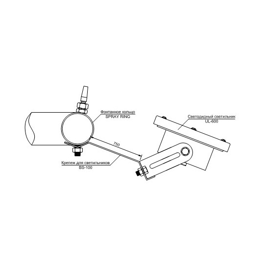 База для крепления светильников к фонтанному кольцу Fontana - Base for Light-Spray Ring