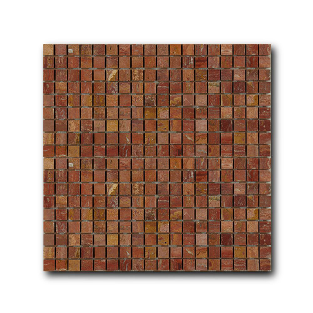 Мозаика каменная однотонная Marble Red Travertine 15х15 Art&Natura