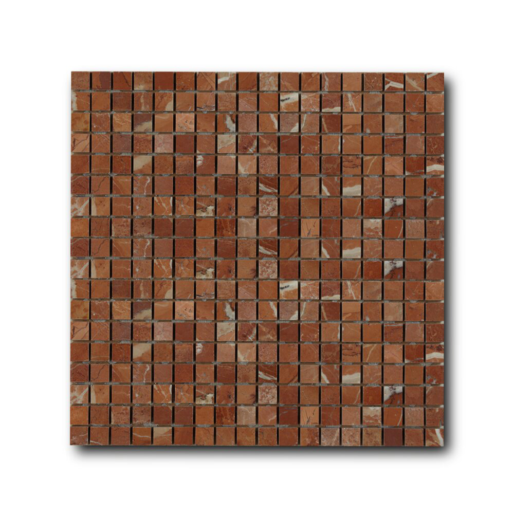 Мозаика каменная однотонная Marble Rojo Alicante 15х15 Art&Natura
