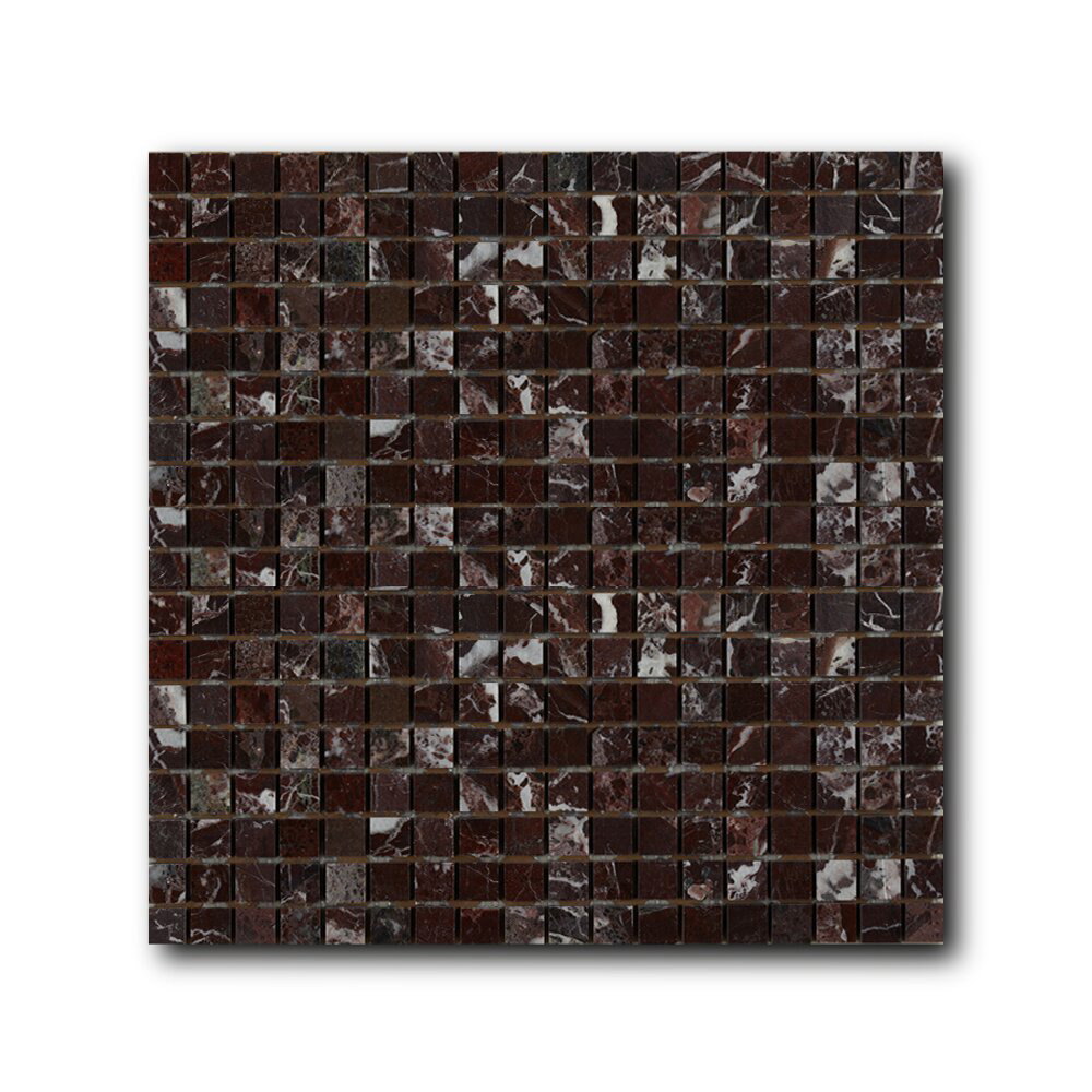 Мозаика каменная однотонная Marble Rosso Levanto 15х15 Art&Natura