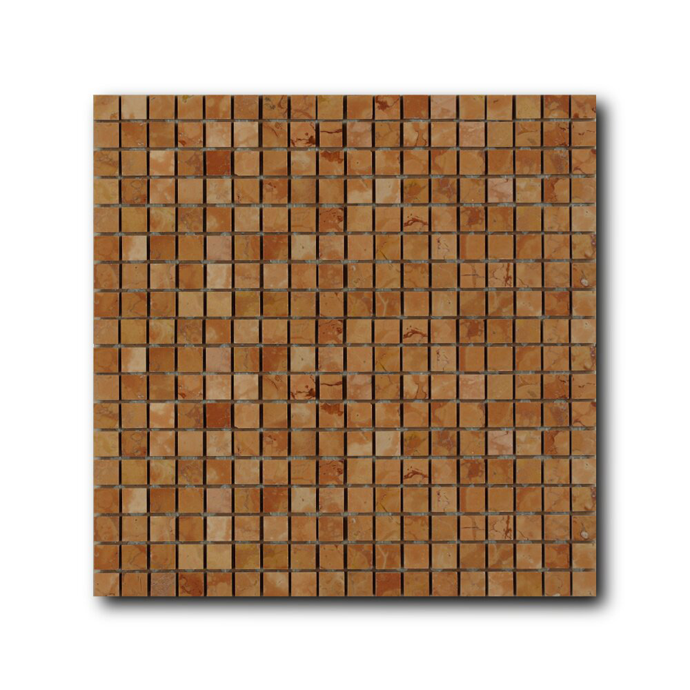 Мозаика каменная однотонная Marble Rosso Verona 15х15 Art&Natura