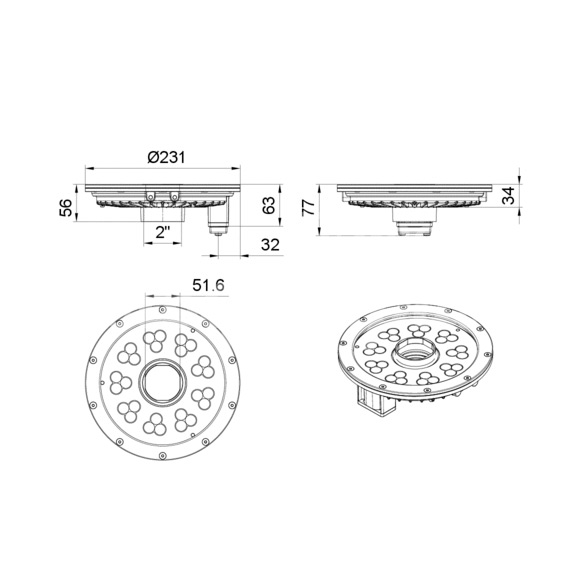 Светильник OASE ProfiRing LED XL RGB Spot /DMX/02