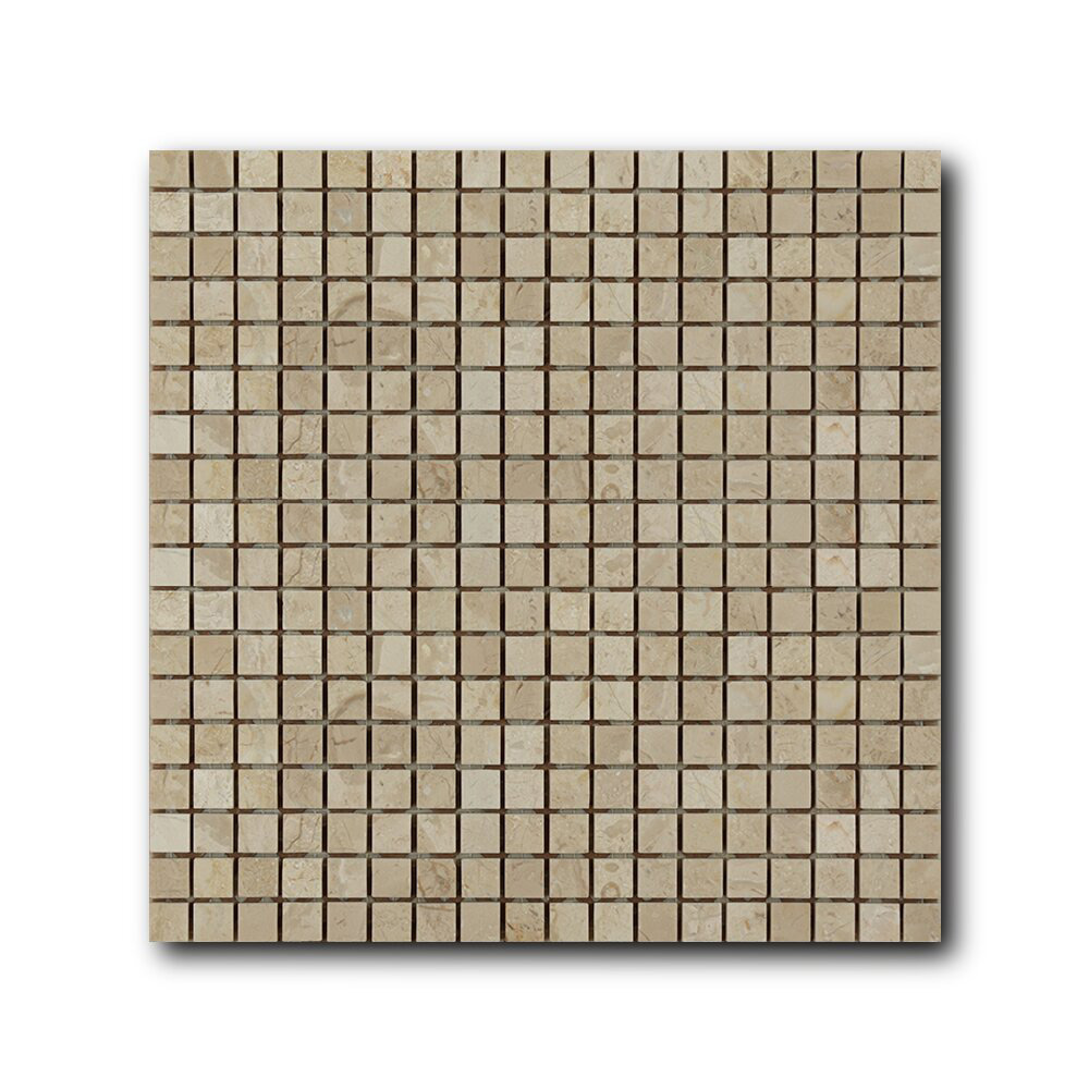 Мозаика каменная однотонная Marble Botticino Classico 15х15 Art&Natura