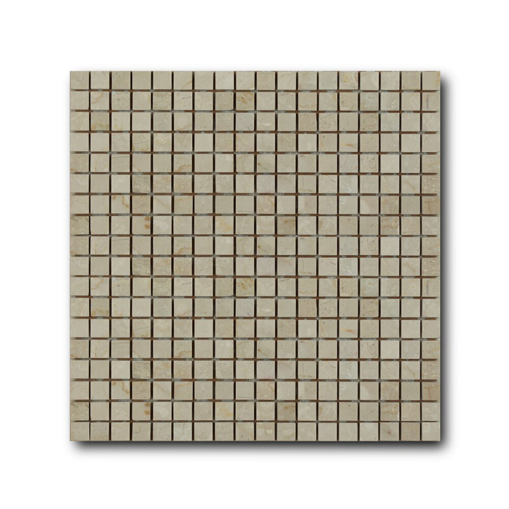 Мозаика каменная однотонная Marble Botticino Fiorito 15х15 Art&Natura