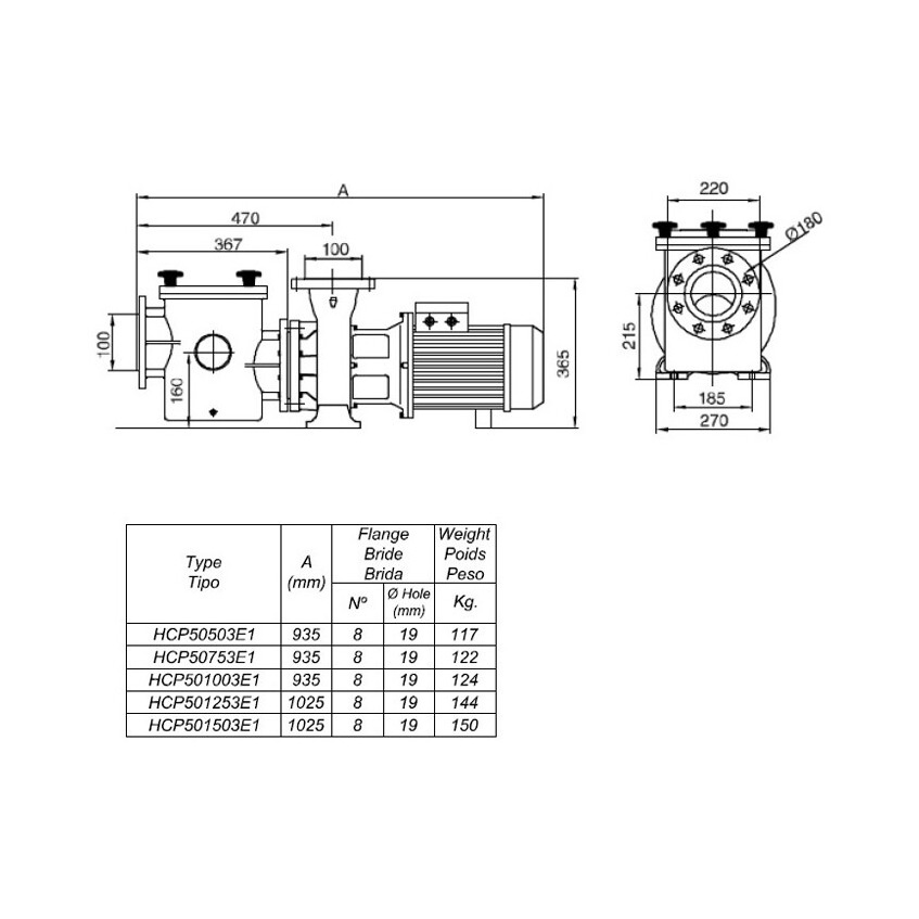 Насос с префильтром Hayward HCP50103E17