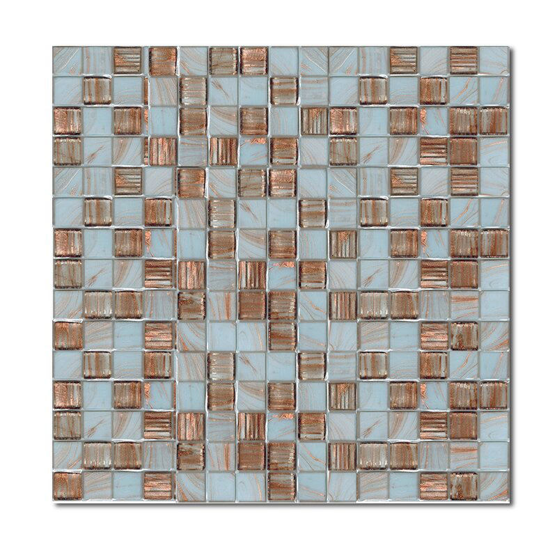 Мозаика стеклянная микс Aquatica White Stripes R+ 20x20 Rose