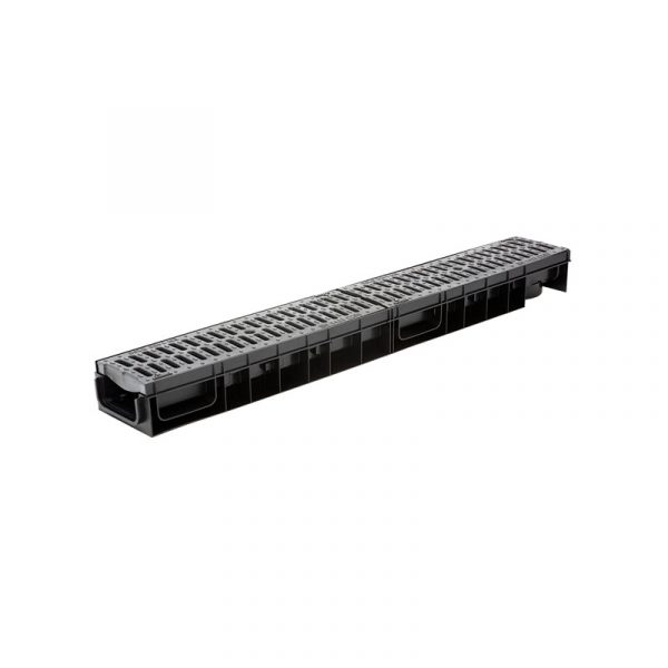 Лоток Ecoteck MEDIUM 100.65 h85 с решеткой пластиковой класс С250 металлик