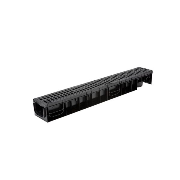 Лоток Ecoteck MEDIUM 100.95 h115 с решеткой пластиковой класс С250 черный