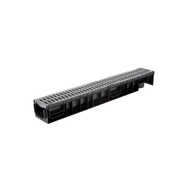 Лоток Ecoteck MEDIUM 100.95 h115 с решеткой пластиковой класс С250 металлик