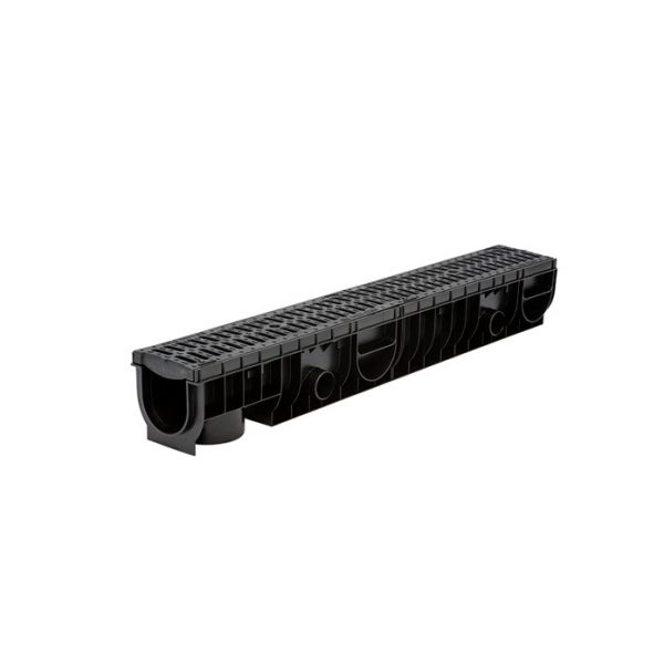 Лоток Ecoteck MEDIUM 100.125 h145 с решеткой пластиковой класс С250 черный