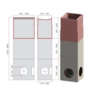 Дождепремный колодец ДК SIR 500/1 бетонный F900 верх