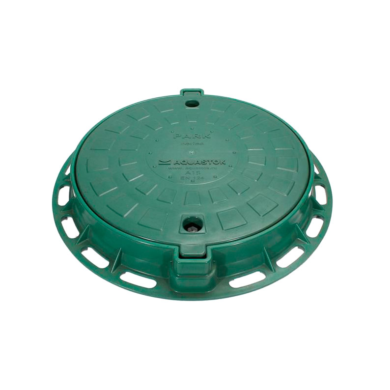 Люк пластиковый круглый D800.100 А15 лёгкий с шарниром зелёный - купить ...