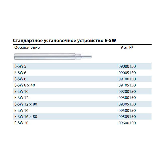Установочное устройство MKT E-SW 10x25 09225150