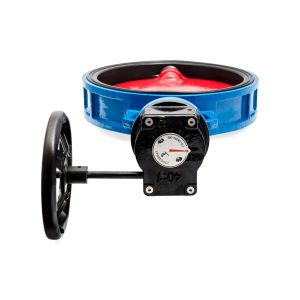 Затвор дисковый поворотный чугун VPI4448-08EP Ду 300 Ру16 с редуктором Tecofi