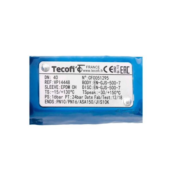 Затвор дисковый поворотный чугун VPI4448-02NI Ду 40 Ру16 Tecofi
