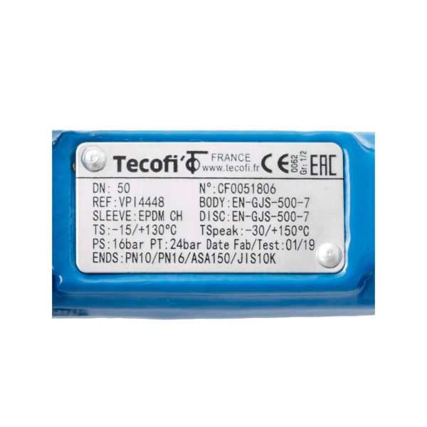 Затвор дисковый поворотный чугун VPI4448-02NI Ду 50 Ру16 Tecofi