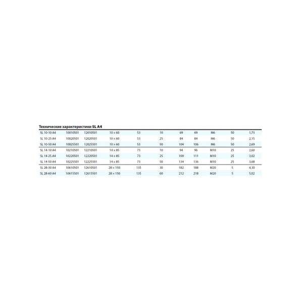 Анкер для высоких нагрузок MKT SL-B 10/50 M6 L=106 нерж. А4 12025501