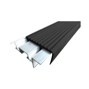 Профиль противоскользящий закладной алюминиевый «SafeStep» черный 12 м