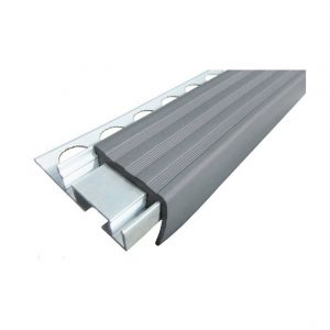 Профиль противоскользящий закладной алюминиевый «SafeStep» серый 24 м