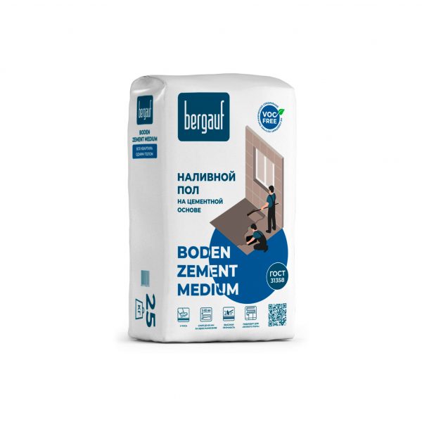 Bergauf Boden Zement Medium 25 кг Наливной  пол на цементной основе