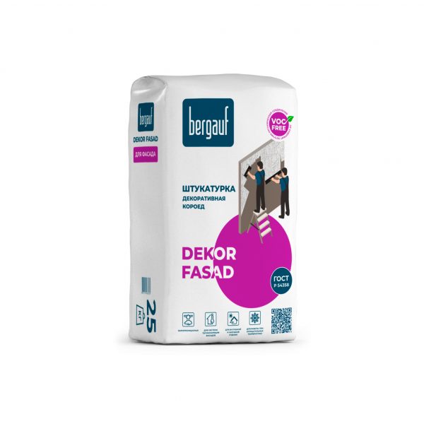 Bergauf Dekor Fasad 25 кг Штукатурка декоративная короед, зима