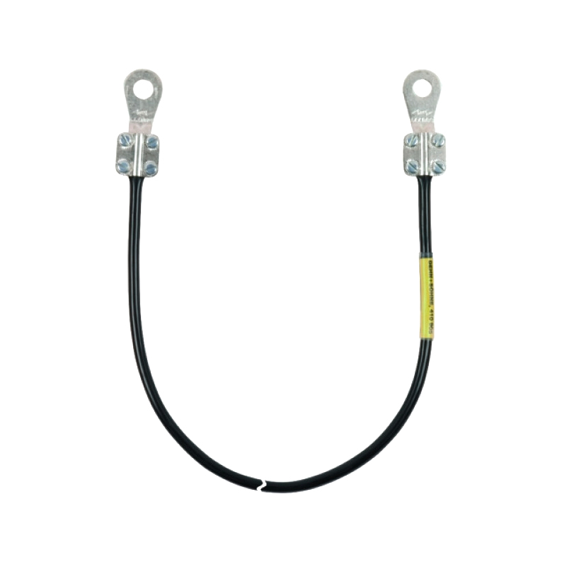Заземляющий кабель с двумя открытыми наконечниками (1xM8/M10 и 1хМ5/M6) 10мм² L=0,55м чёрный