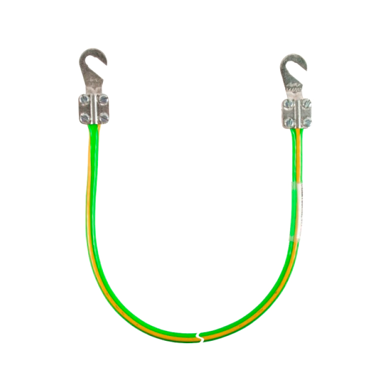 Заземляющий кабель с двумя открытыми наконечниками М8/М10 16мм² L=0,55м желто-зелёный