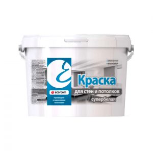 Краска для стен и потолков супербелая Ecoroom