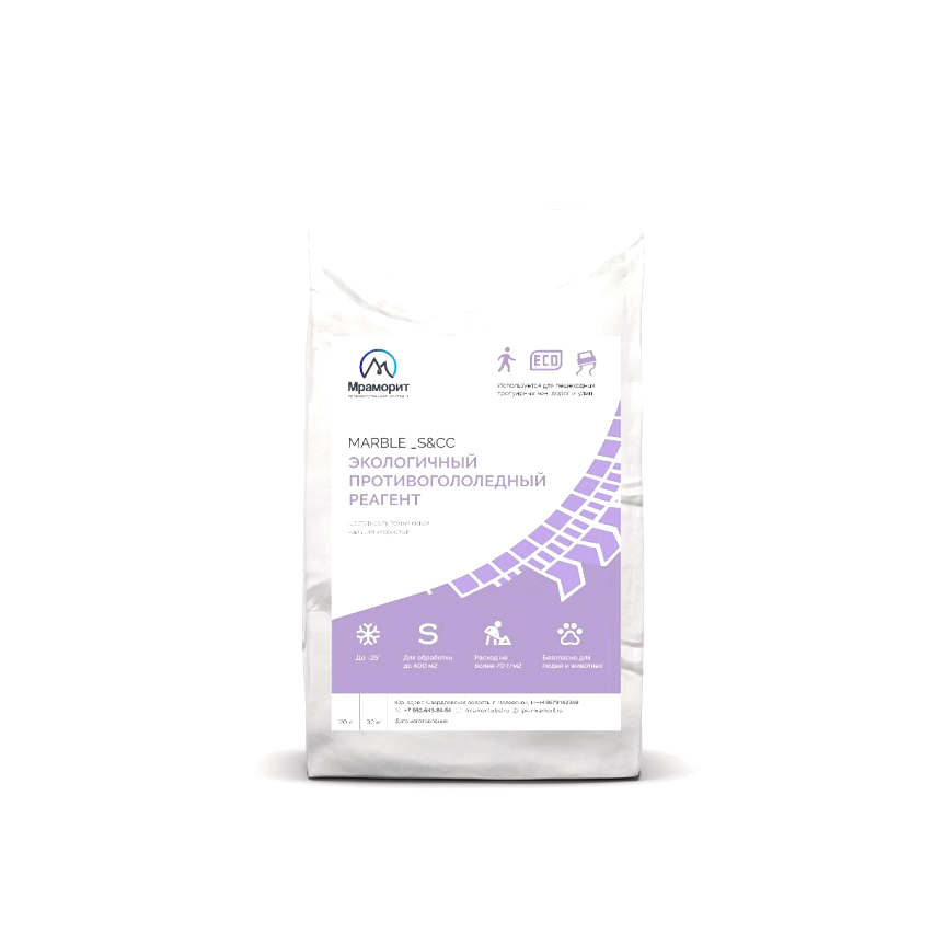 Противогололедный реагент Мраморит MARBLE _S&CC 30 кг
