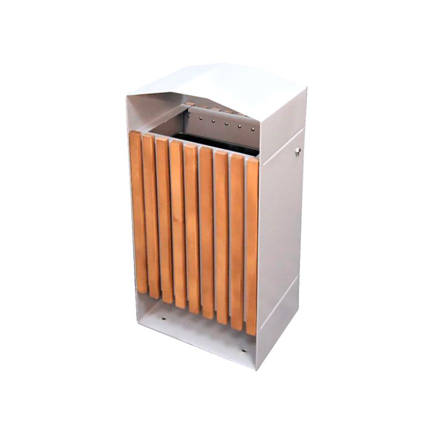 Урна PANDA STEEL Сити из оцинкованной стали и дерева 38 л
