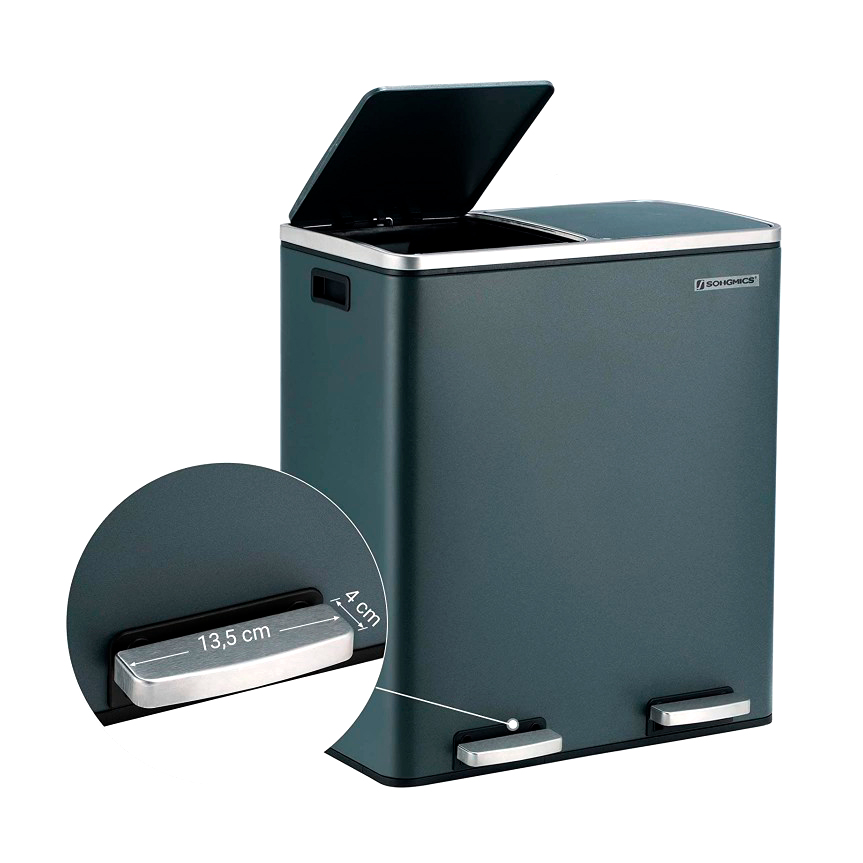 Урна SONGMICS LTB60GS из нержавеющей стали 60 л