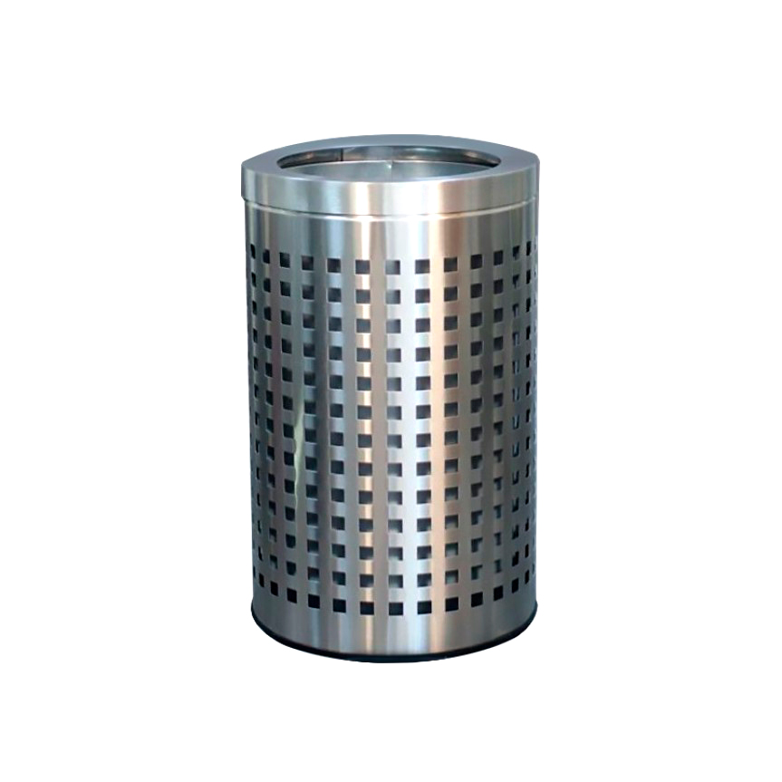 Урна PANDA STEEL Баррель Перфо шлифованная из нержавеющей стали 90 л