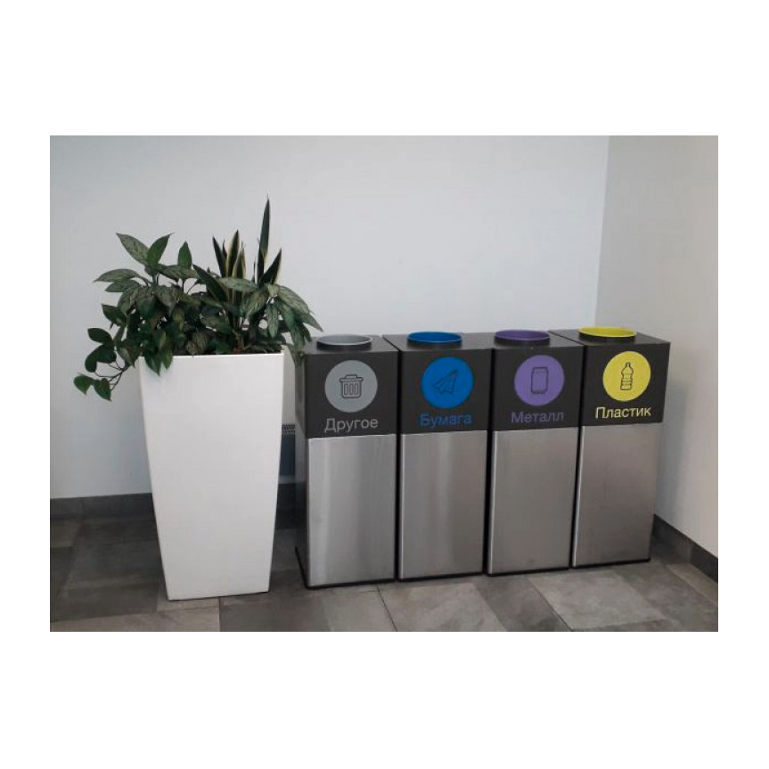 Урна PANDA STEEL Аксиома из нержавеющей стали 52 л