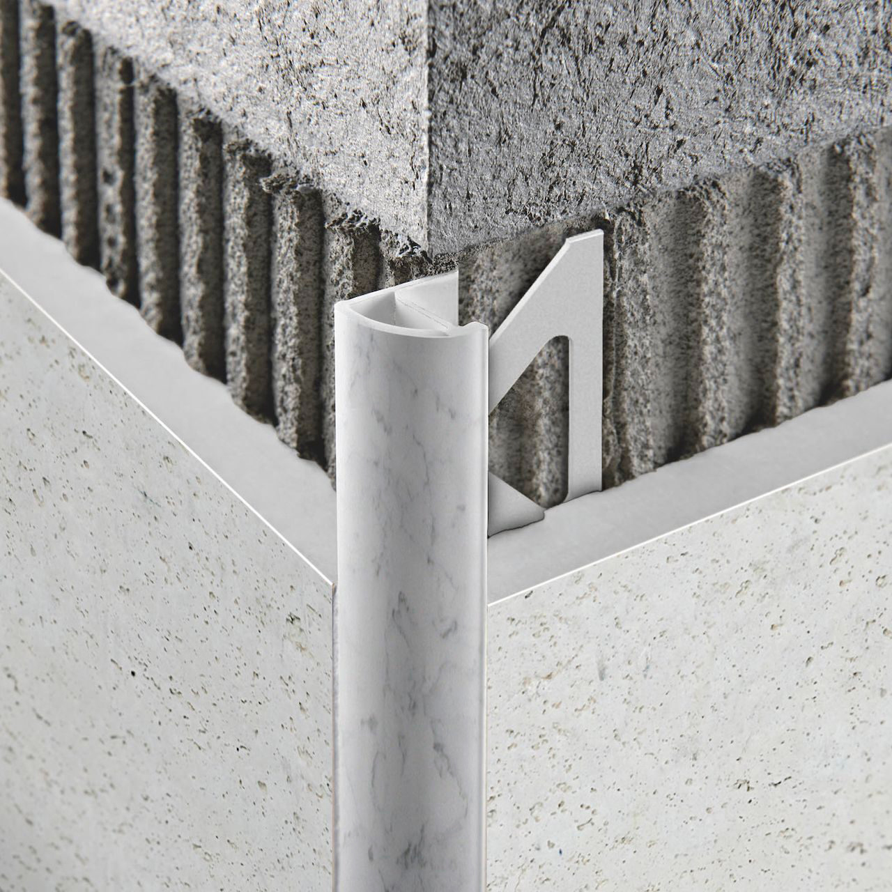 Раскладка для плитки из ПВХ GLOBAL ROUND PVC MARBLE GBROPM 08