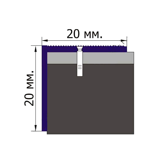Угловой порог из хромированной латуни с открытым креплением MOW 20/20 KR MOW 20/20 KR