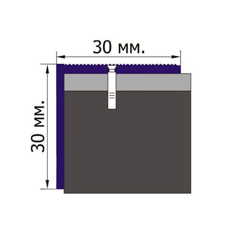 Угловой порог из хромированной латуни с открытым креплением MOW 30/30 KR MOW 30/30 KR