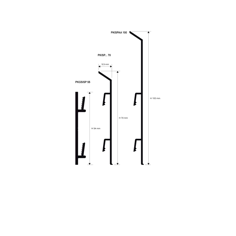 Плинтус из анодированного алюминия PROSKIRTING ISP ECO-LINE PKISPAA ECO100