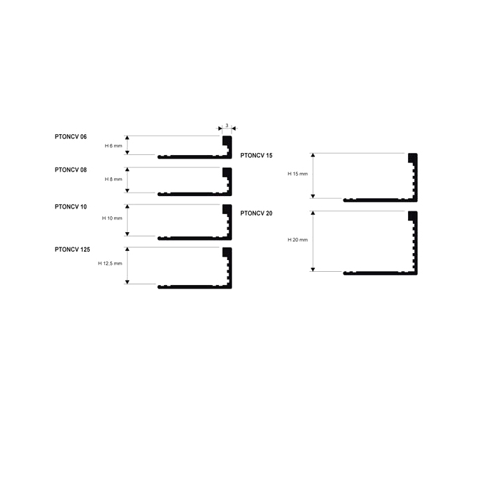 Гибкий латунный профиль PROTERMINAL CURVE PTONCV 20