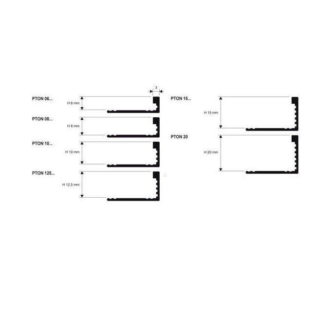 Раскладка для плитки из латуни PROTERMINAL PTON 10