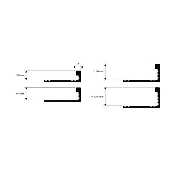 Раскладка для плитки из хромированной латуни PROTERMINAL PTOC 06