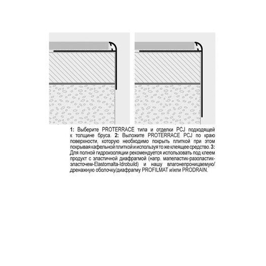 Профиль для террас из окрашенного алюминия PROTERRACE PCJ PCJ125 8095AL