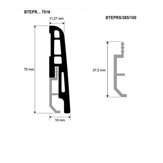 Плинтус пластиковый с кабель каналом SKIRTING 7016 BTEPR.. 7016