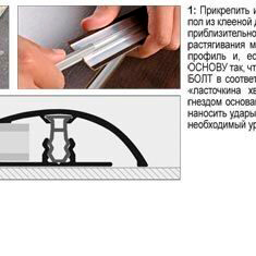 Алюминиевый профиль для напольных покрытий ZERO CURVE PINZC 19