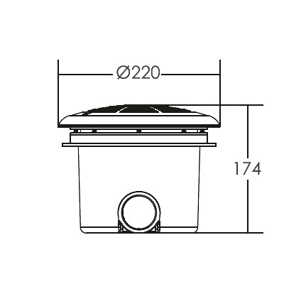 Донный слив ABLETECH EM2832C D220 1 - 1/2 (бетон)