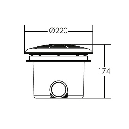 Донный слив ABLETECH EM2832V D220 1 - 1/2 (плёнка)