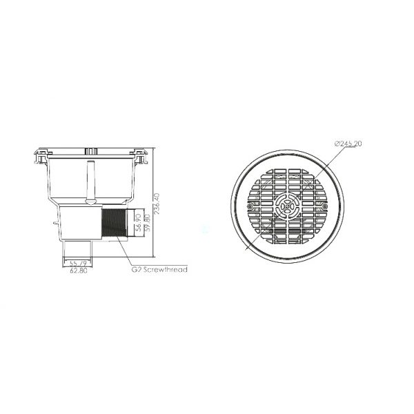 Донный слив ABLETECH EM2840 (универсальный)